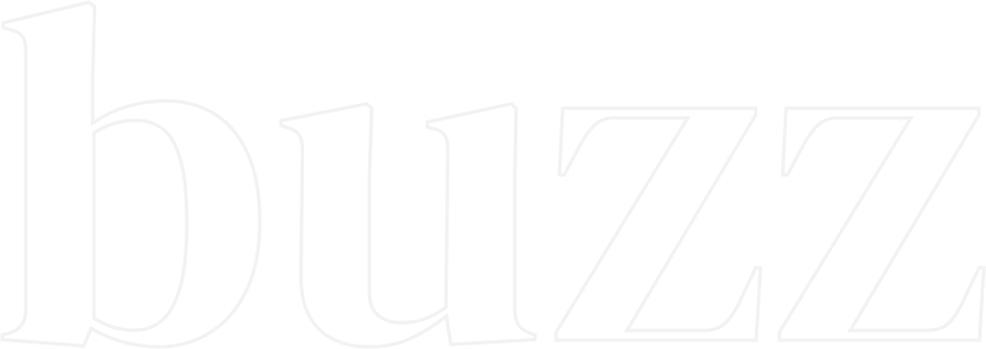 the word buzz in a faint grey color